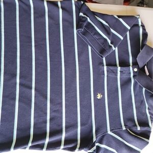 Brooks Brothers Blue Polo Shirt with Classic Stripes
